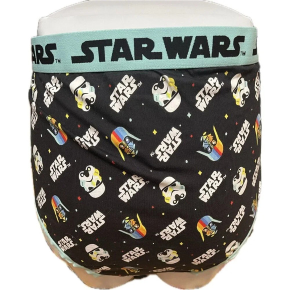 Star Wars + 3 Character Heads Graphic Logo Name Waistband Cotton Cheeky Panties - Picture 4 of 6